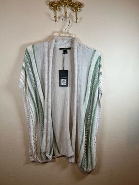 Love Stitch Cream Open Knit Cardigan/Pancho w/ Button Details.  Size L